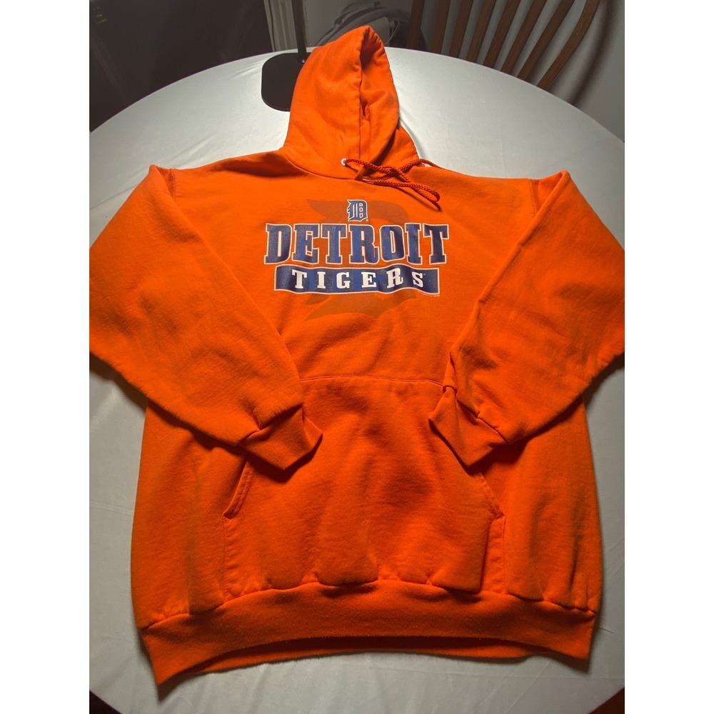 Detroit Tigers MLB Hoodie Orange Pullover Sweatshirt Mens Large VF Imagewear